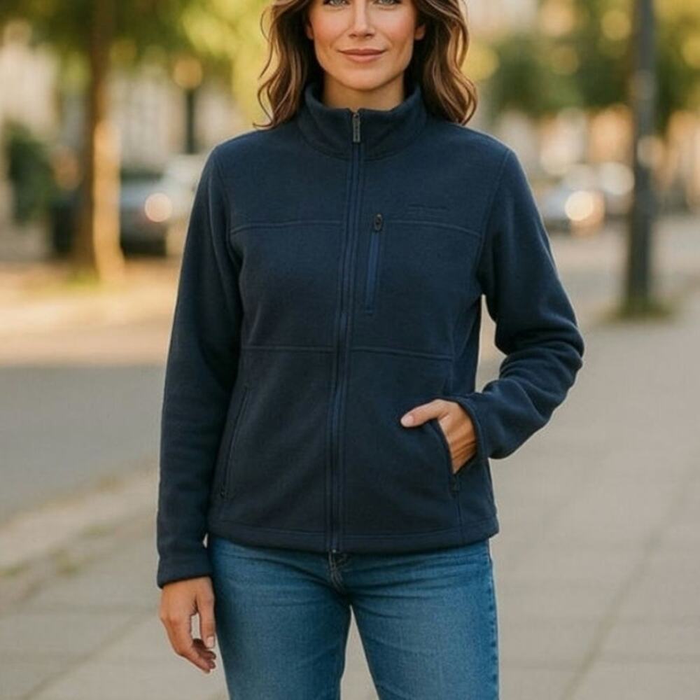 Timberland Fleece Full Zip Front 3 Zip Pockets Jacket Women's Size XL